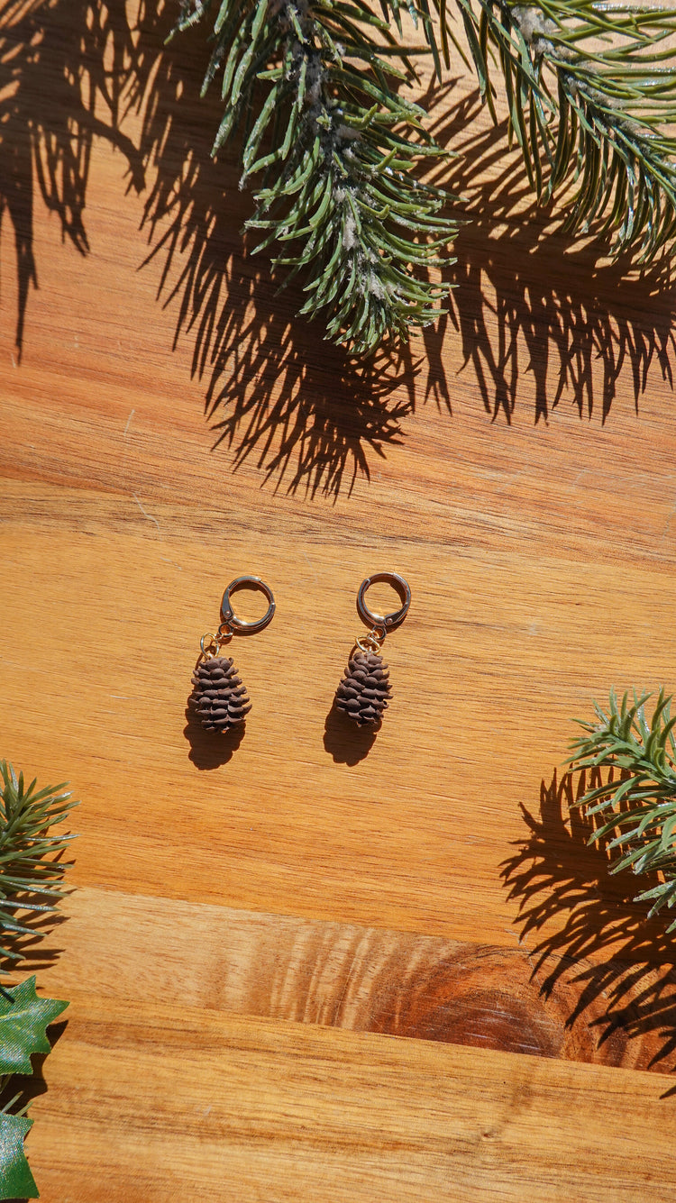 Cozy Pine Cone Dangle Earrings