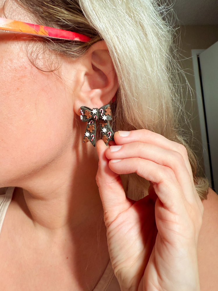 Gingerbread Bow Earrings