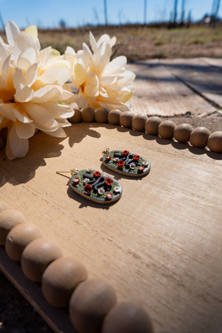 Rose Garden Snake Earrings
