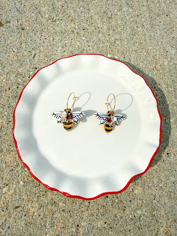 Botanical Bee Statement Earrings