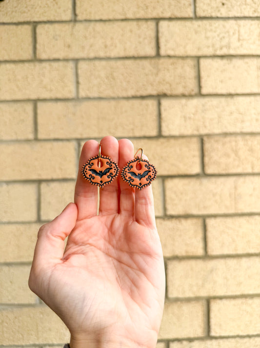 Vintage Halloween Bat Earrings