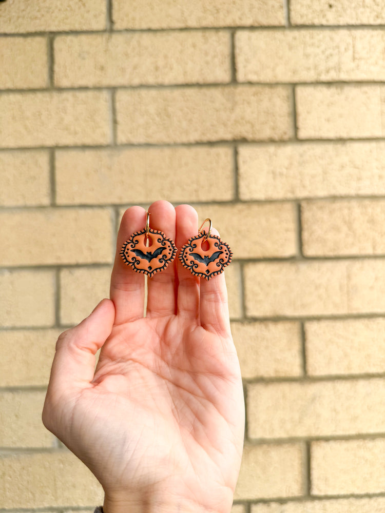 Vintage Halloween Bat Earrings