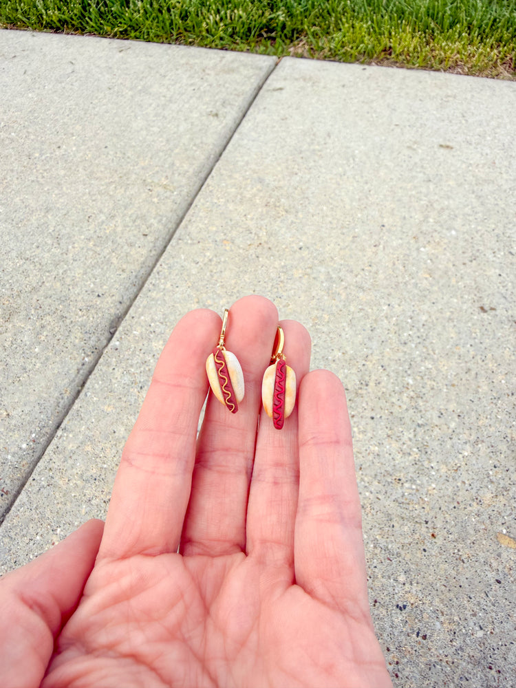 Hot Dog Mini Dangle Earrings