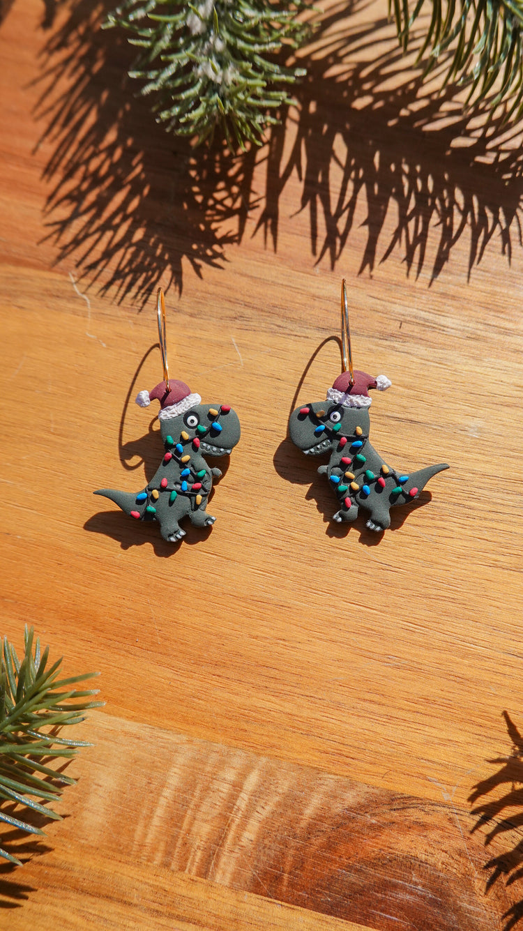 Christmasasaurus Dangle Earrings