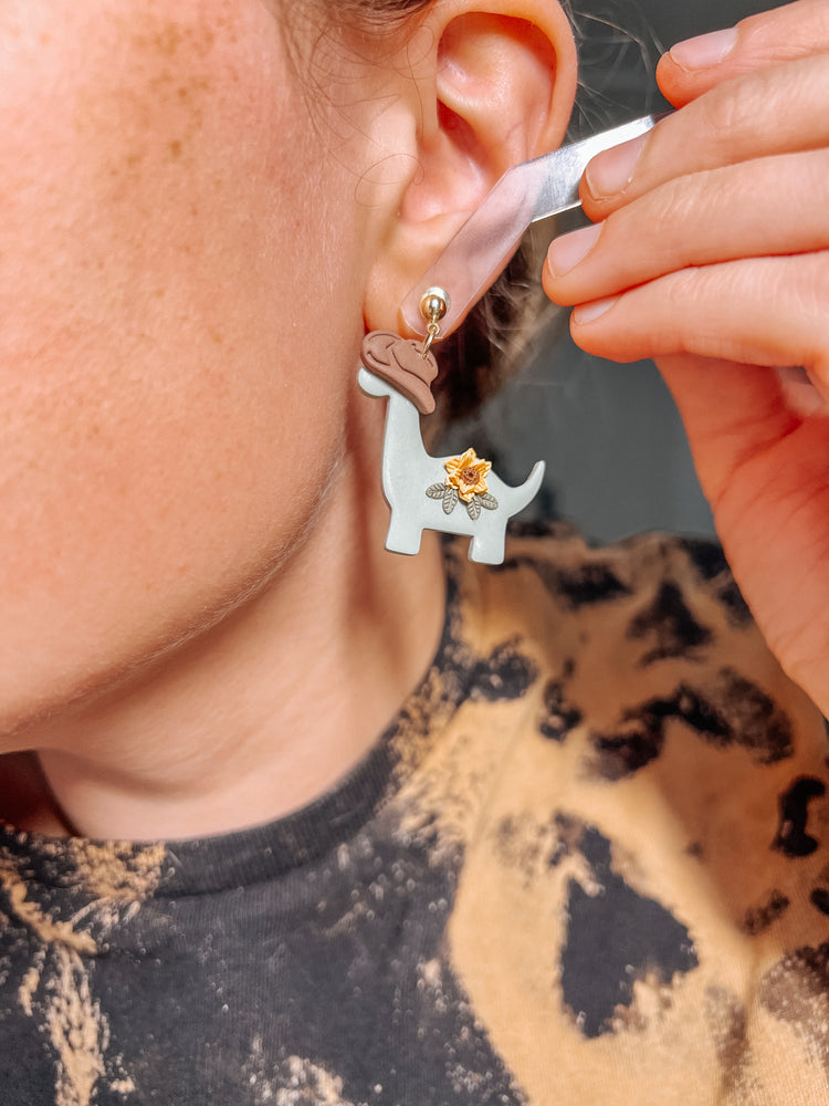 Cowboy Dinosaur Earrings