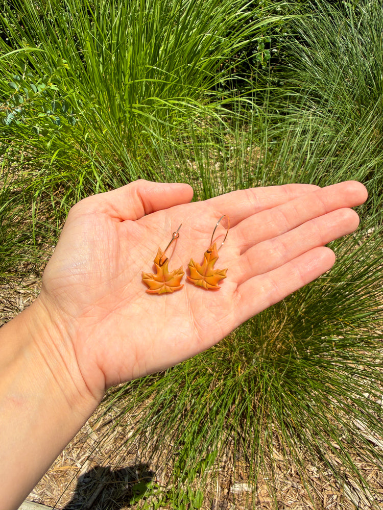 Autumn Maple Leaf Dangle Earrings