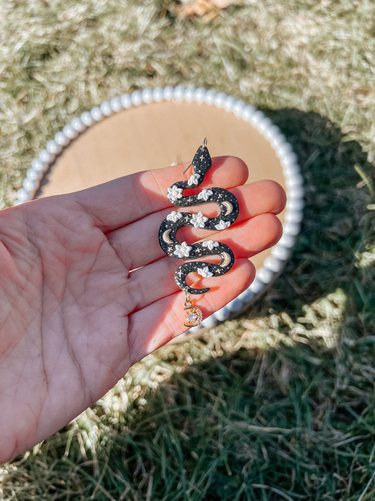 Celestial Snake Dangle Earrings