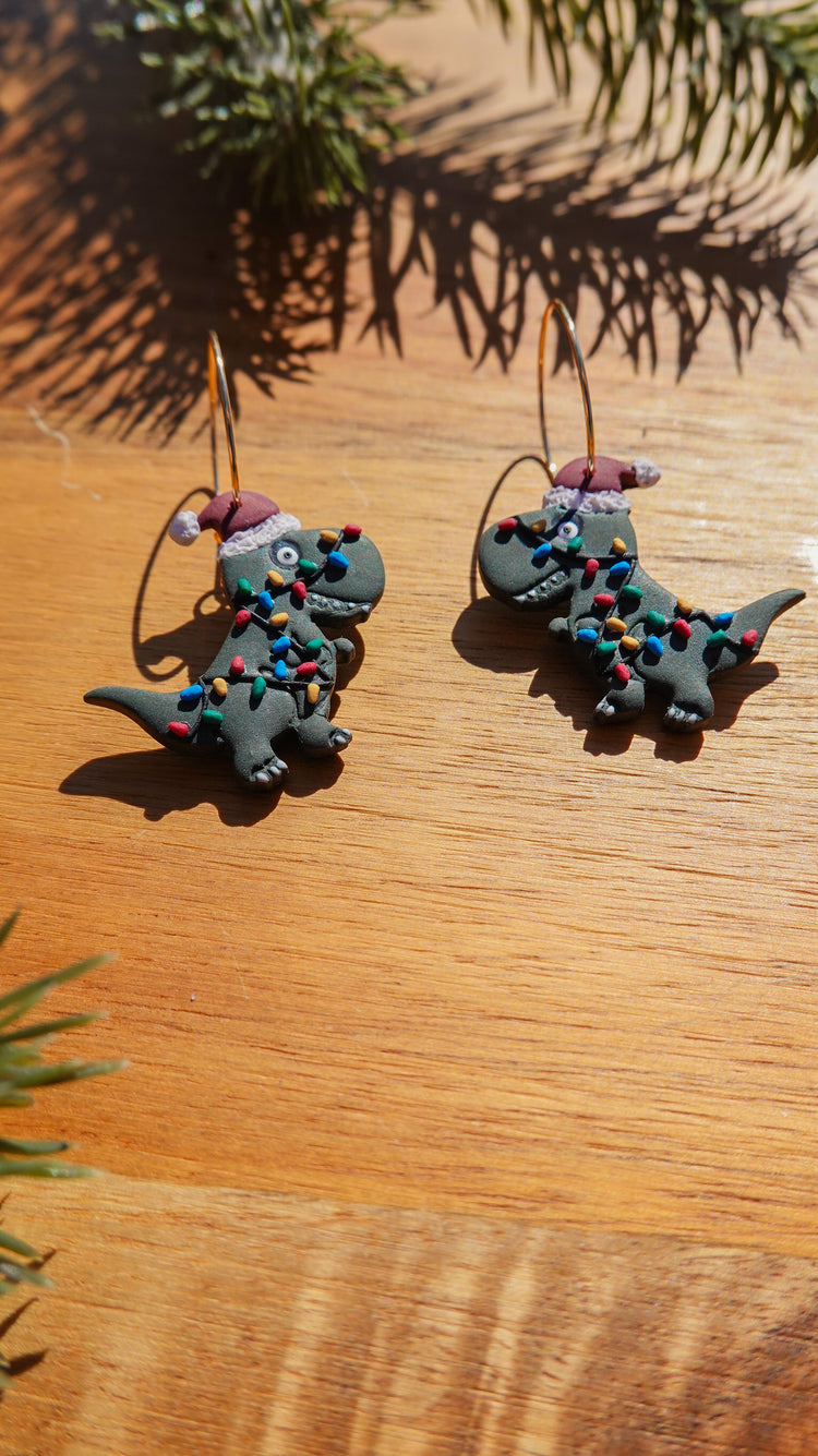 Christmasasaurus Dangle Earrings