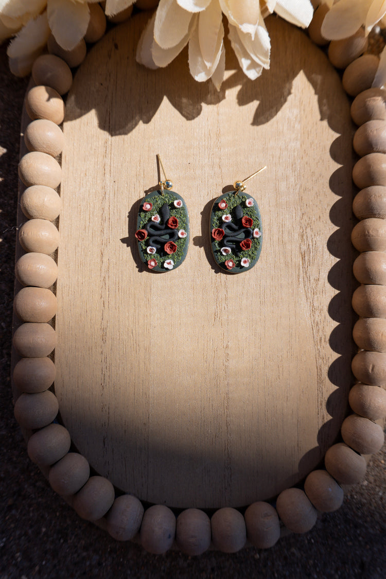 Rose Garden Snake Earrings
