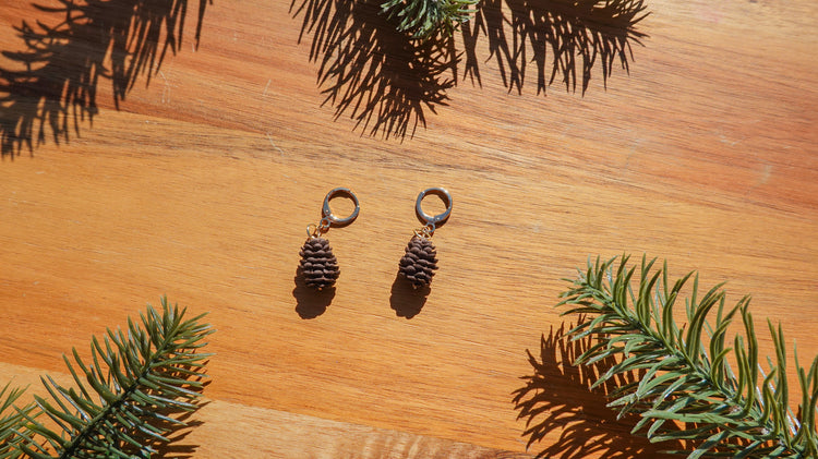 Cozy Pine Cone Dangle Earrings