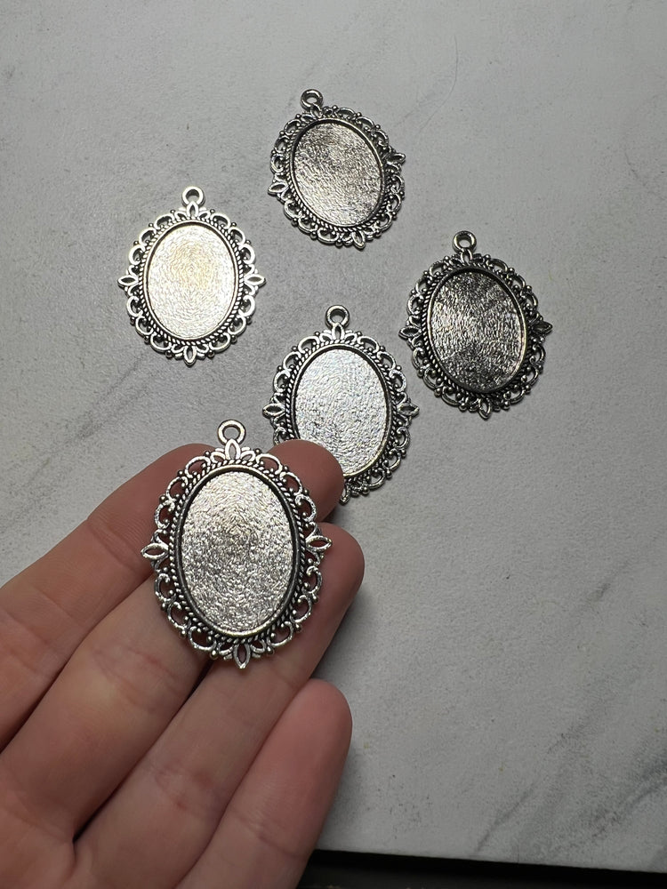 Vintage Bezel Earring/Necklace Findings