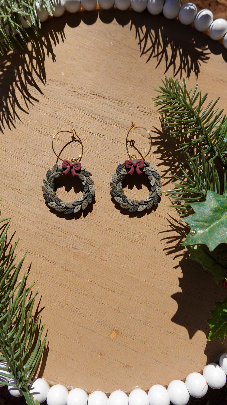 Evergreen Wreath Earrings