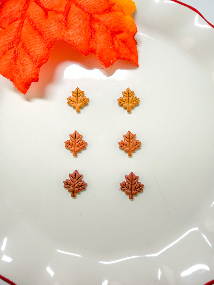 Miniature Maple Leaf Stud Earrings
