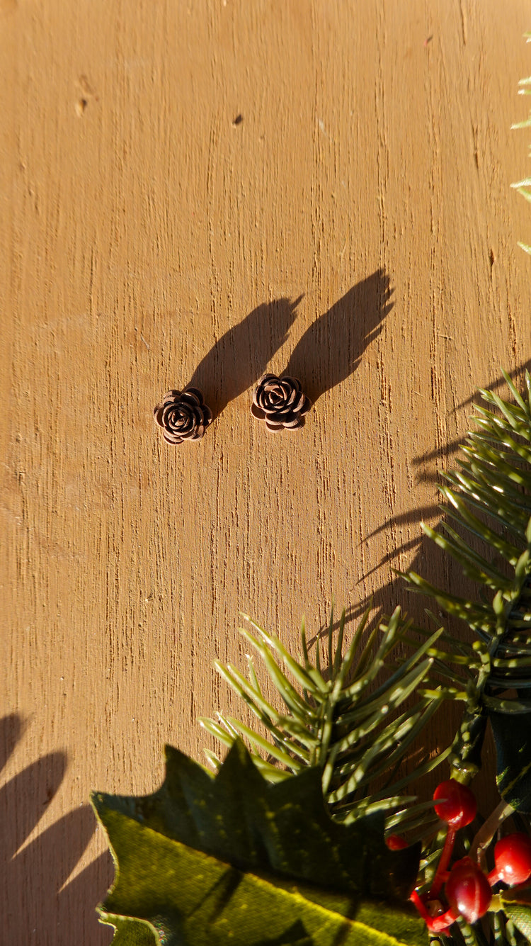 Winter Pinecone Stud Earrings