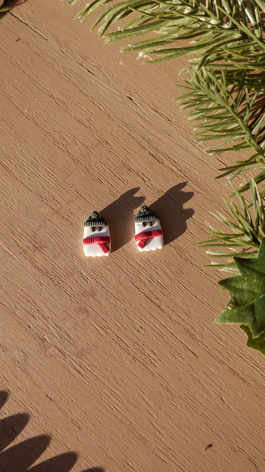 Cozy Winter Ghost Stud Earrings