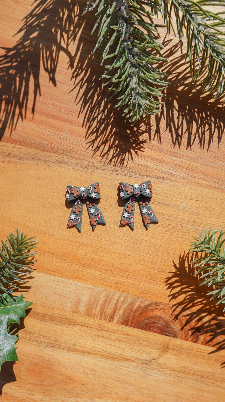 Gingerbread Bow Earrings
