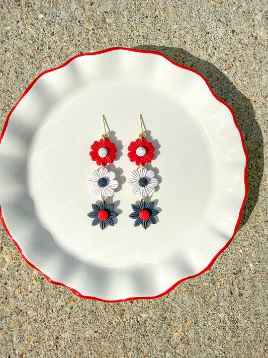 Americana Floral Dangle Earrings