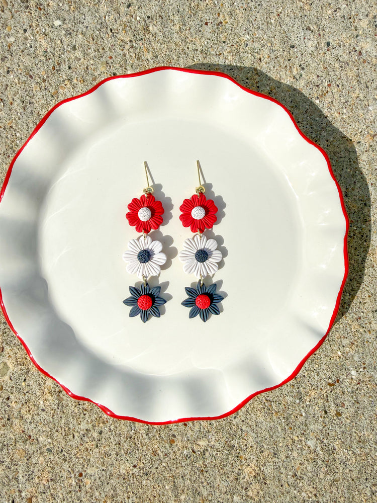 Americana Floral Dangle Earrings