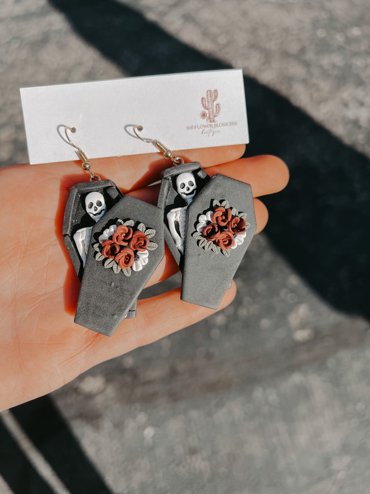 Skeleton Coffin Dangle Earrings