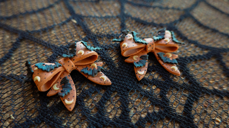 Autumn Night Bow Earrings