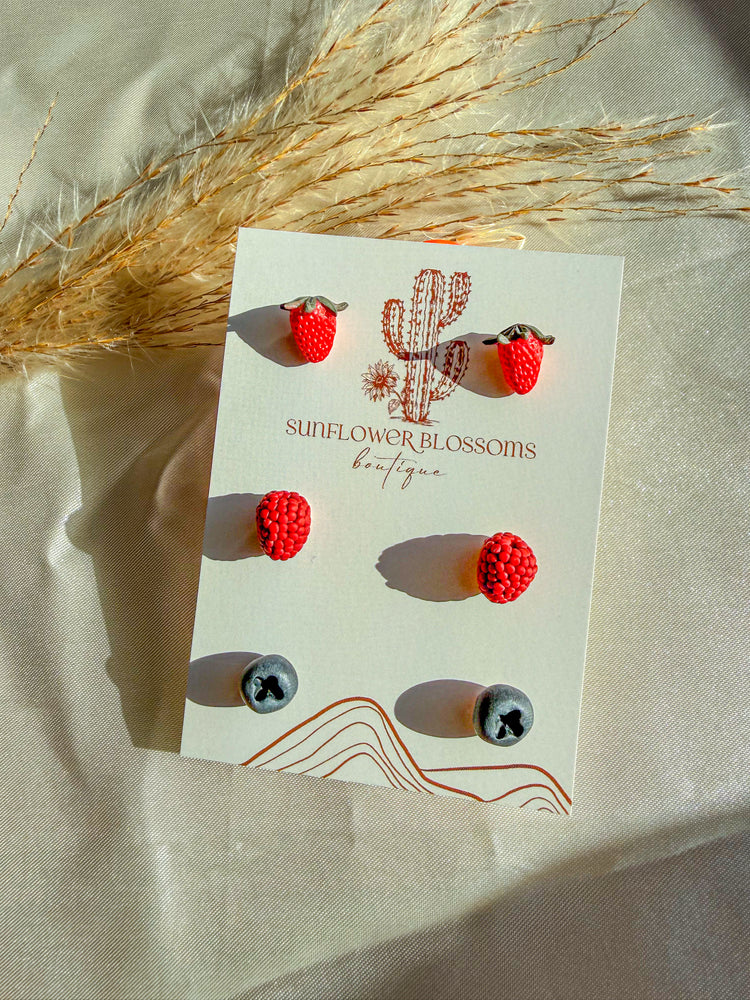 Tiny Fruit Stud Earrings