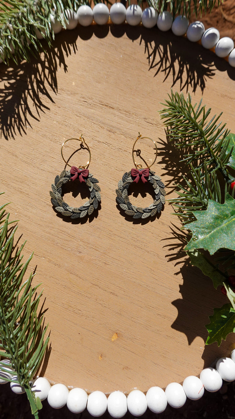 Evergreen Wreath Earrings