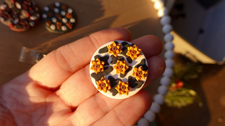 Interchangeable Clay Badge Reel Toppers