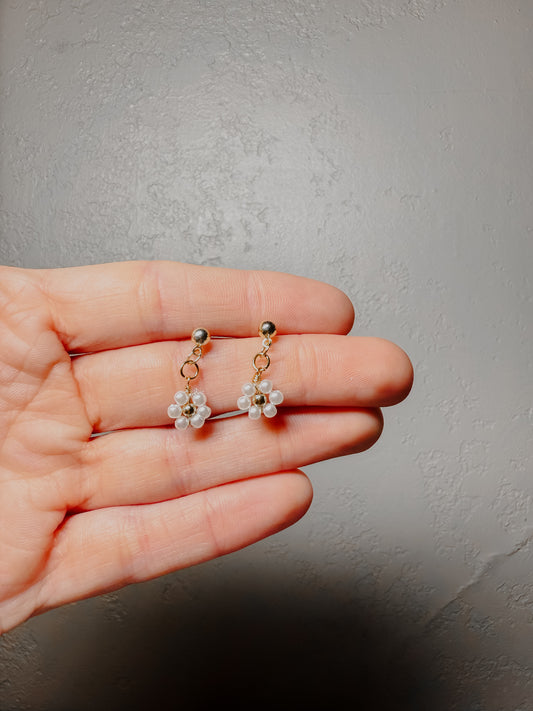 Mini Pearl Flower Earrings