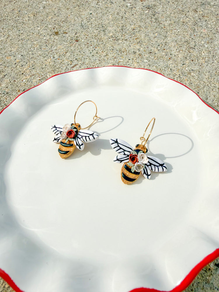 Botanical Bee Statement Earrings