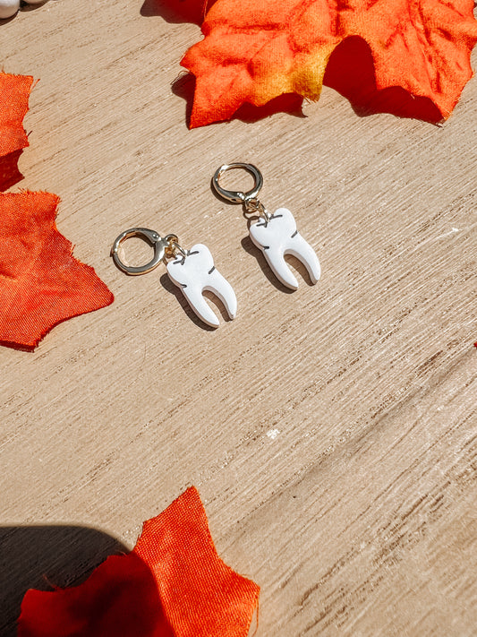 Tooth Huggie Earrings