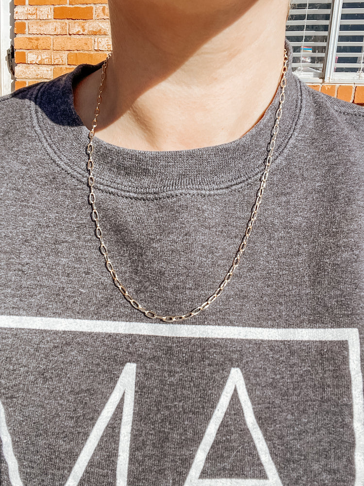 Gold Filled Paper Clip Necklace Chain