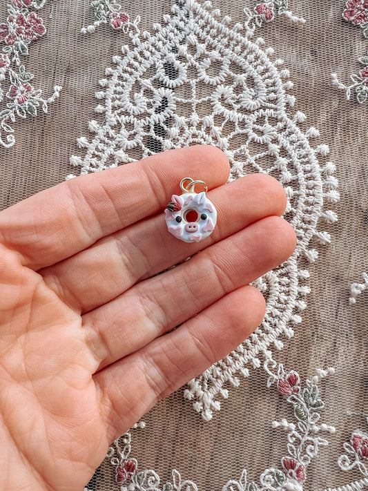 Strawberry Cow Donut Charm