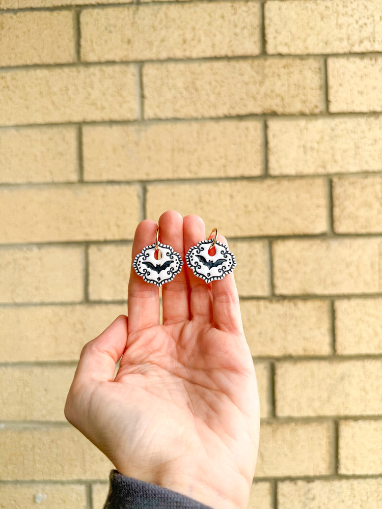 Vintage Halloween Bat Earrings