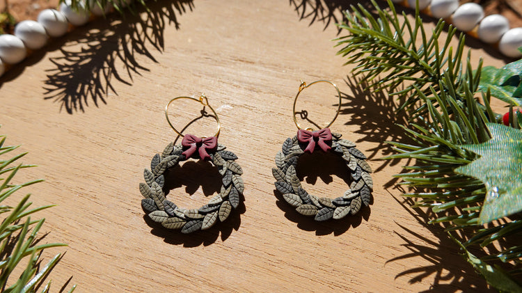 Evergreen Wreath Earrings