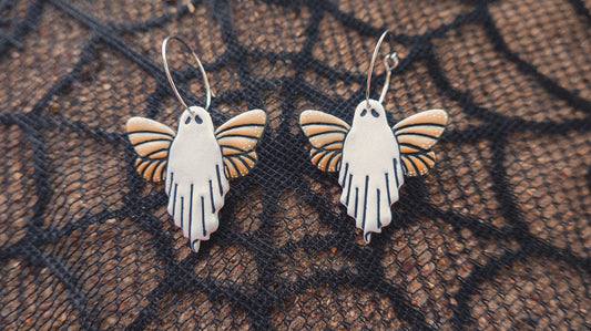 Butterfly Ghost Hoop Earrings