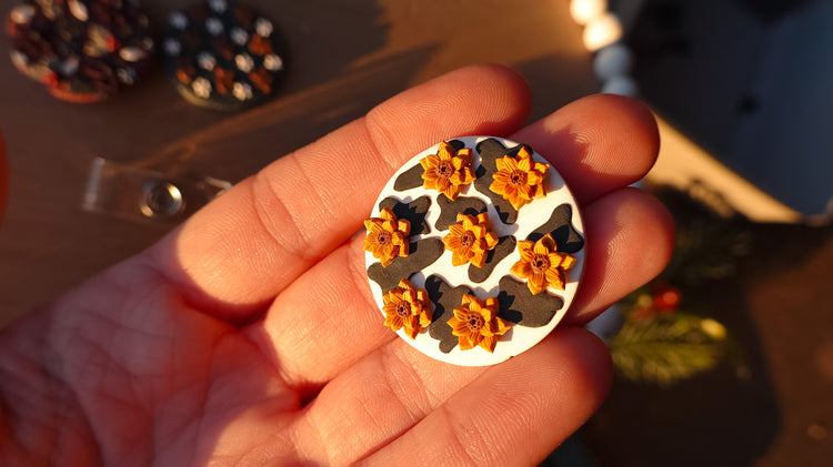 Interchangeable Clay Badge Reel Toppers