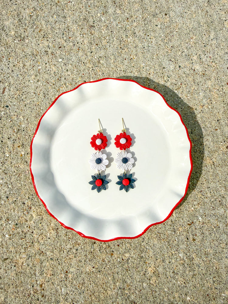 Americana Floral Dangle Earrings