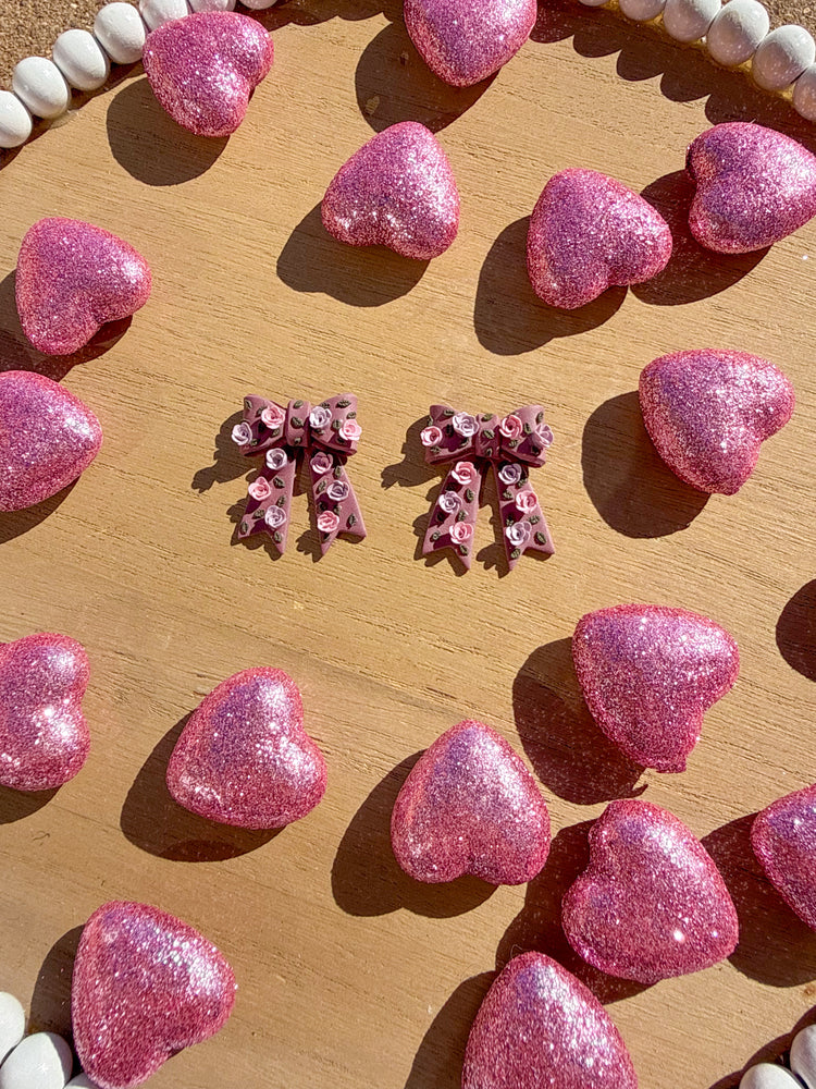 Floral Rose Bow Earrings