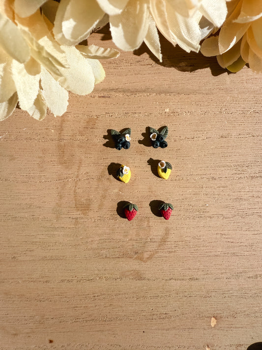 Tiny Fruit Stud Earrings
