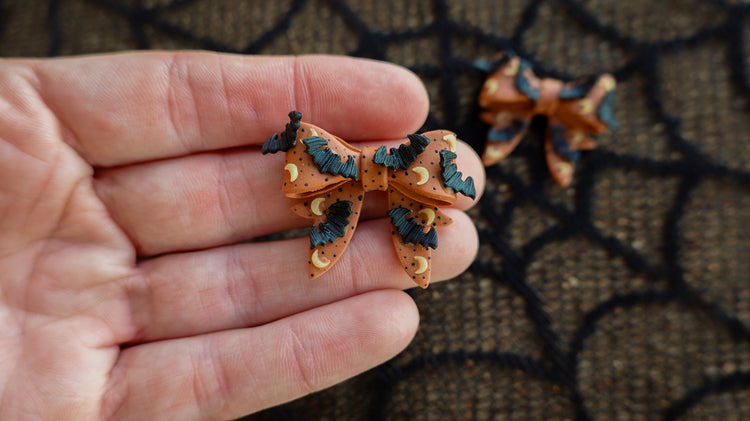 Autumn Night Bow Earrings