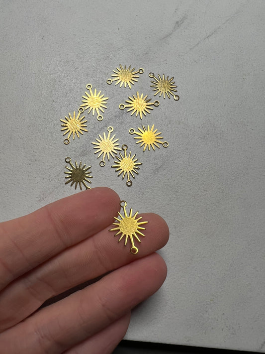 Sun Brass Earring Charms