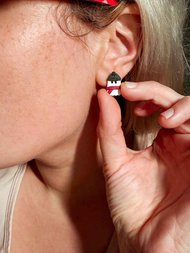 Cozy Winter Ghost Stud Earrings