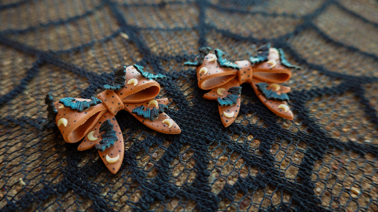 Autumn Night Bow Earrings