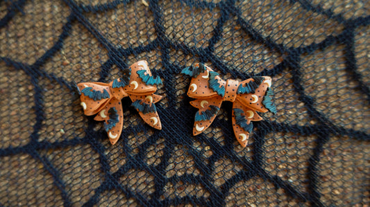 Autumn Night Bow Earrings