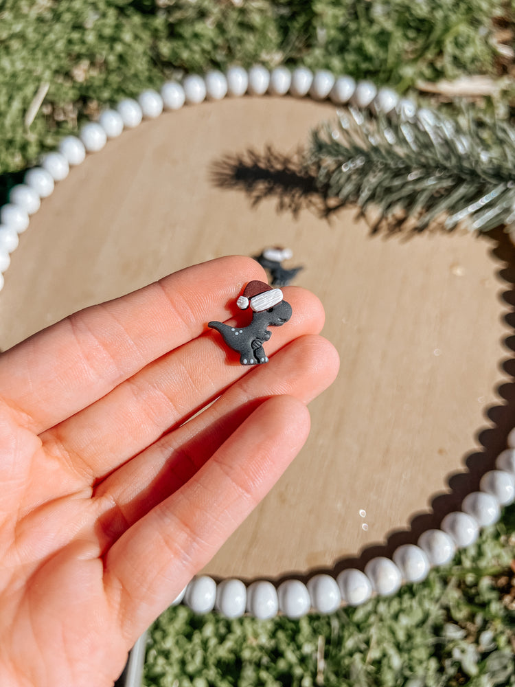 Xmas Dinosaur Stud Earrings