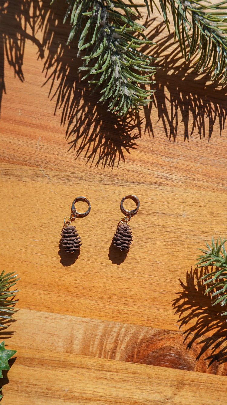Cozy Pine Cone Dangle Earrings