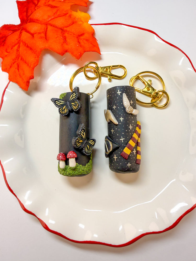 Forestcore & Wizard Chapstick Holder Keychain