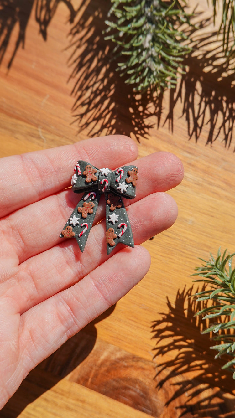 Gingerbread Bow Earrings