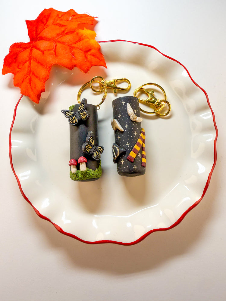 Forestcore & Wizard Chapstick Holder Keychain