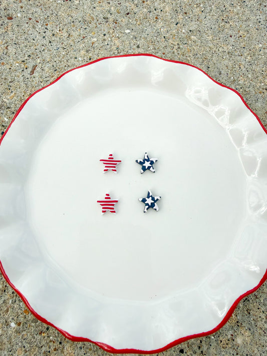 Patriotic Star Stud Earrings